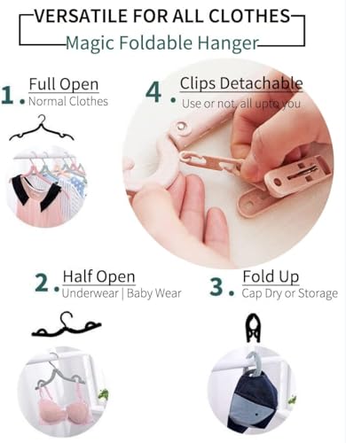 Portable Foldable Clothes Hanger (2 Racks+5 Hangers)