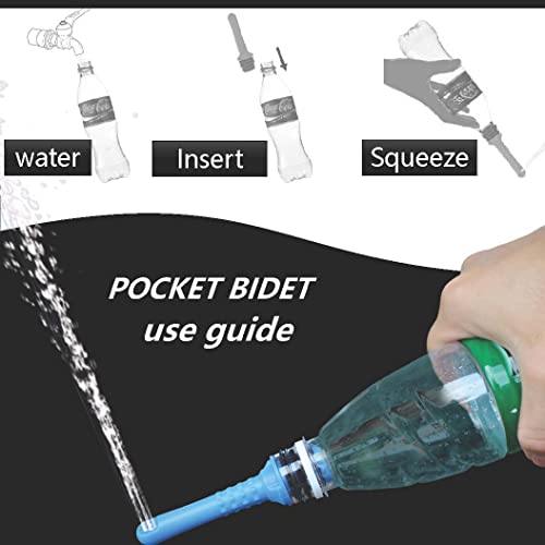 2PCS Pack Portable Bidet 450ml Travel Bidets + Blue Backpacking Bidet (450ml 1nozzle Bidet + Pocket Bidet)