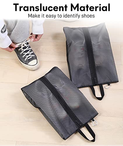 2 Pack Shoe Bags for Travel (Black / Large)