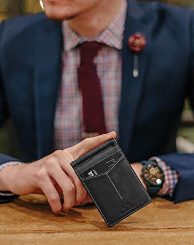 RFID Blocking Wallet Slim Bifold (Charcoal Black)
