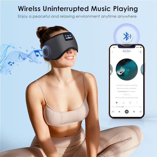 Sleep Headphones Bluetooth 5.4 Sleep Mask with HD Sound (Gray)