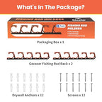 Fishing Rod Holder for Garage (Black-2Pack)