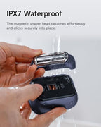 P3 Pro 3 Blade Men Travel Electric Shaver Set with Travel Pod (Blue Set)