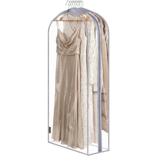 1PK Clear Garment Bags for Hanging Clothes (60" 10.5" Wide 1PK / Clear)