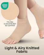Ankle Compression Sleeve (Beige / 15-20mmHg / 1 Pair / XX-Large)