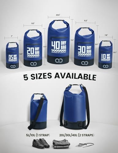 Dry Bag Waterproof Backpack with Phone Pouch 5L (Navy Blue / 20L)