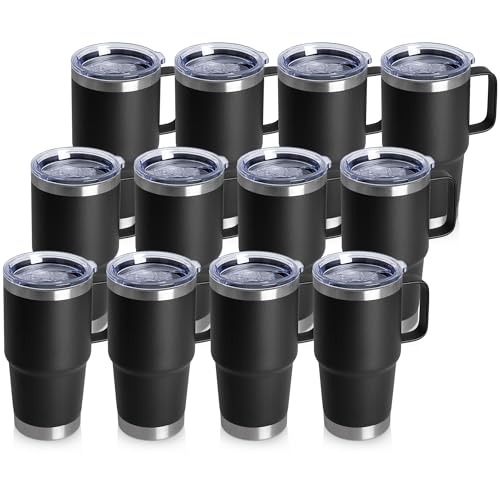 20oz Tumbler Bulk with Lid (Black / 20 Ounces-12)