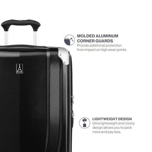 Pathways 3 Hardside Checked Luggage Suitcase (Checked Medium 25 Inch / Black Knight)