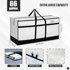 4 Pcs 66 Gallon Extra Large Moving Bags Heavy Duty Storage Bag (66 Gallon / Black and White)