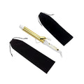 Flat Iron Case - Soft Cotton Curling Wand Sleeve and Travel Pouch for Hair Straighteners, Curling Irons, and Styling Tools (2Pcs, Black)