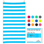 Microfiber Beach Towel Sand (M-light Blue Stripes / Large(60x30"))