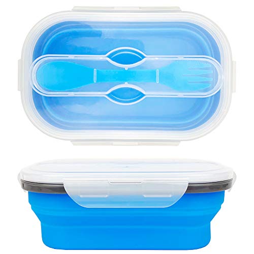 800ml Collapsible Bento Lunch Box (Blue 800ml Bento Box)