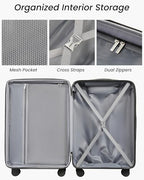24 Inch Medium Checked Luggage (24 Inch / White Brown)