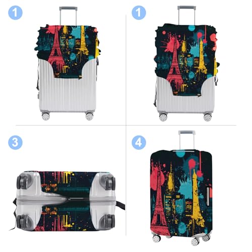 Tower Luggage Cover Washable Suitcase Protector Anti (Tower-4 / L(28-30inch suitcase))