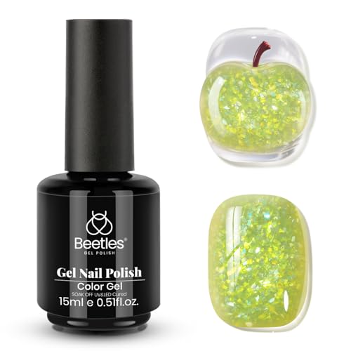 Beetles Lime Green Glitter Gel Nail Polish (H - Velvet Green | Pistachio Frappe)