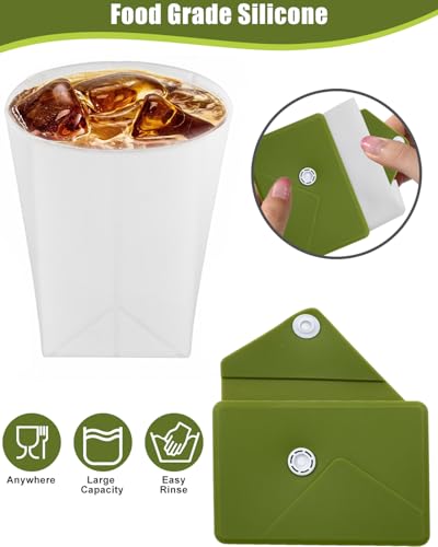 Collapsible Cup[2025 Upgraded] Silicone Foldable Water Cup (Olive Green)
