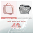 Clear Makeup Bag Travel (Beautiful Pink / Fashion/Texture Series (1 Large 1 Medium))