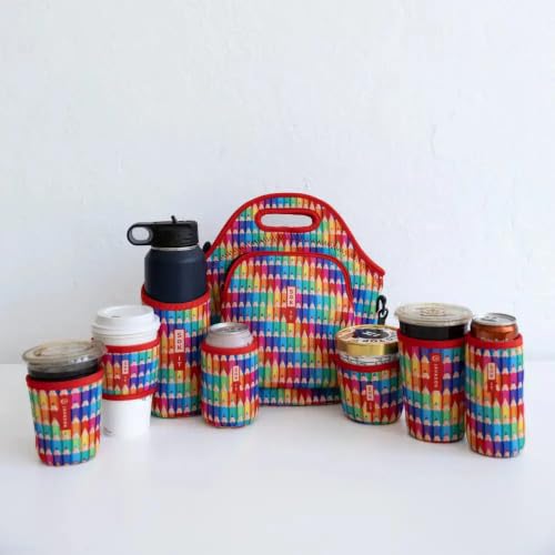 LunchTote Zippered Bag Insulated Neoprene Caddy (Work of Art / X-Large 6.5 Quart Lunch Tote)