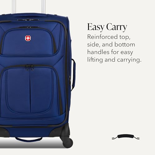 Sion Softside Expandable Spinner Luggage Durable Lightweight Travel Suitcase (2-Piece Set (Carry-On/Large) / Blue)