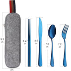 Travel Utensils with Case (Blue)