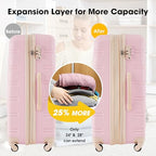 Luggage sets of 2 Piece (Luggage Set With Bags / Light Pink(20+24+bag))