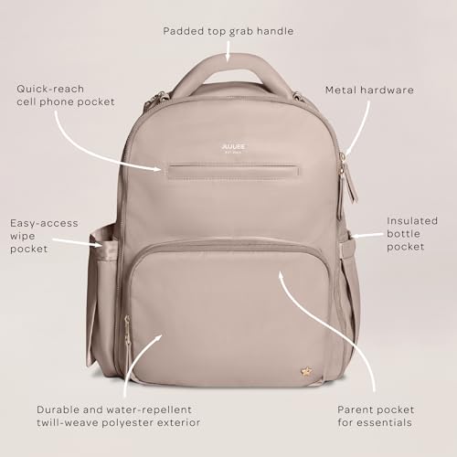 Classic Diaper Backpack Machine Washable Baby Travel Bag (Taupe)