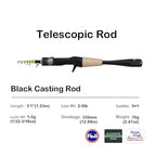 PURELURE Telescopic Fishing Rod Ultralight (Cast: 5'1'' - Ultralight - Moderate Fast - Solid Tip)
