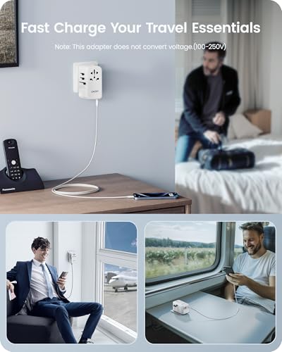 100W International Travel Adapter (100W-2A2C(4 Fast Charger Ports) / White)