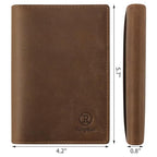 Leather Passport Cover for Men Women (Dark Brown)