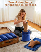 4 Pcs Shoe Bags for Travel (Palace Blue / 21.2"x13.3")