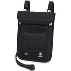 Neck Wallet Travel Pouch and RFID Blocking Passport Holder for Women and Men (Black V2)