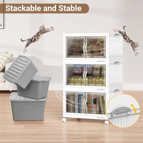 240Qt Stackable Storage Bins with Lid (White / 80QT-3Pack)