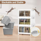 240Qt Stackable Storage Bins with Lid (White / 80QT-3Pack)