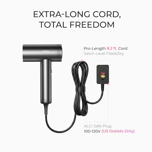 Blow Dryer with Comb & Diffuser (Metal Gray)