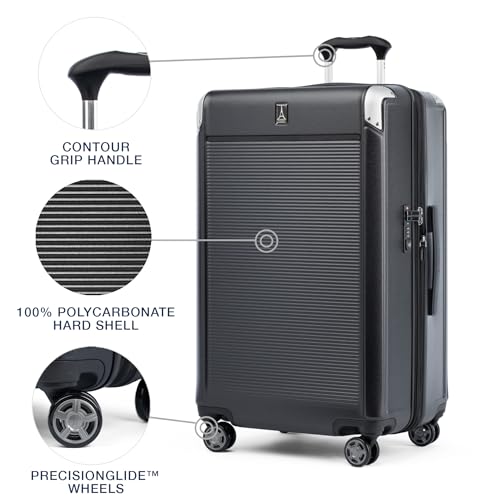 Platinum Elite Hardside Checked Luggage (Checked- Large 28-Inch / Shadow Black)