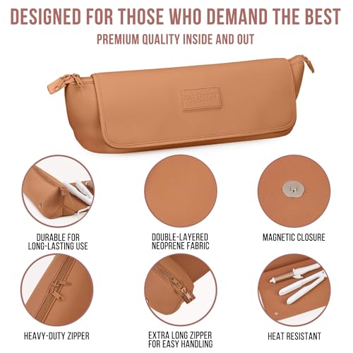 Hair Tools Travel Bag and Heat Resistant Mat 17" (Brown)