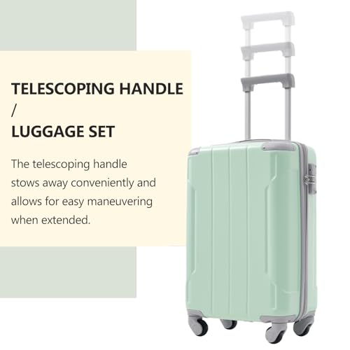 3 Piece 20" Hardshell Carry (Green and Grey / 3-Piece Set (20 Inch with Accessories))