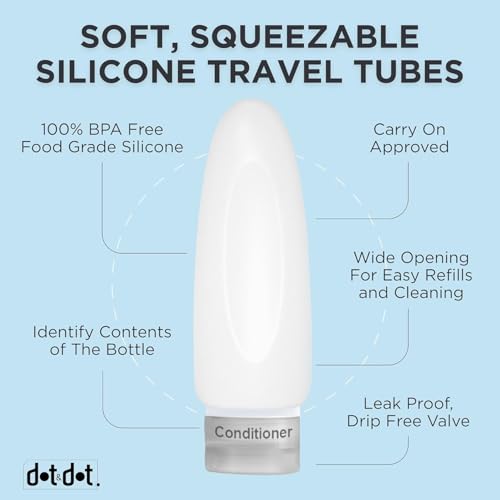 Leak Proof Travel Bottles (3oz 10pc - Gray/White/Black)