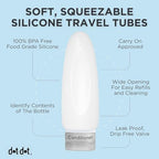 Leak Proof Travel Bottles (3oz 15pc - Gray/White/Black)