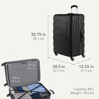 Signature Large Hardside Expandable Spinner Luggage & Weekender Tote Set (2-Piece Set (Weekender/27") / Black)
