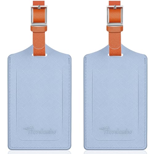 2 Pack Luggage Tags for Suitcases Airplane Travel Essentials (Cross Blue)