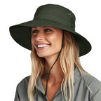 Sun Hats for Women Ponytail Wide Brim Summer Packable Cowboy Hat (One Size / Army Green)