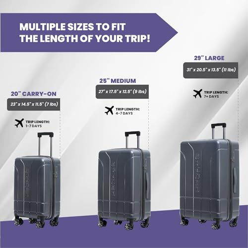 Carve 3 Piece Set with 360° Spinner Wheels (Gray / 3-Piece Set)