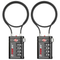 Open Alert TSA Approved Luggage Locks (Black Long 2 PK)