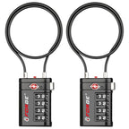Open Alert TSA Approved Luggage Locks (Black Long 2 PK)