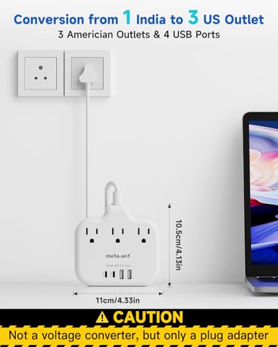 US to India Plug Adapter (Type D-India)