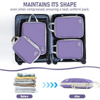 6 Set Compression Packing Cubes (Purple-6pcs / Set of 6)
