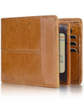 Wallet for Men RFID Blocking Genuine Leather Bifold Wallets (tan)