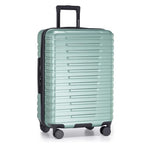 Boren Expandable Hardside Rugged Travel Luggage with 8 Spinner Wheels (Checked-Medium 26-Inch, No USB Port / Metallic Lime Green)