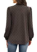 Long Sleeve Shirts for Women Fall Outfits for Women 2026 Business Casual Tops Blouses Dressy Casual Early Fall Fashion Clothing School Outfits for Teachers Work Clothes Trendy (04 - Brown Polka Dot / Medium)